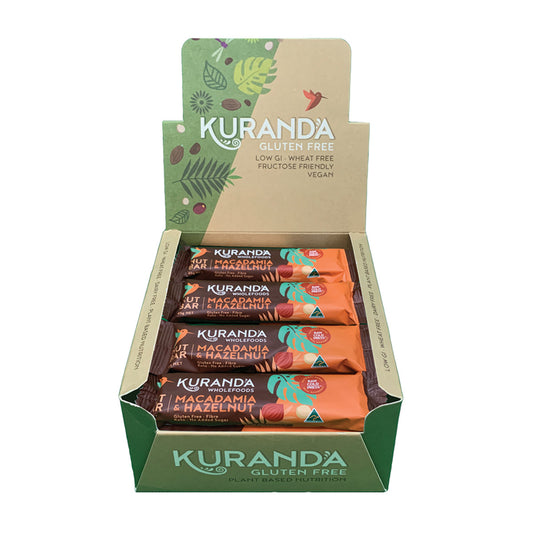 Kuranda Glut Free Nut Bars Macadamia Hazelnut 45g X 16