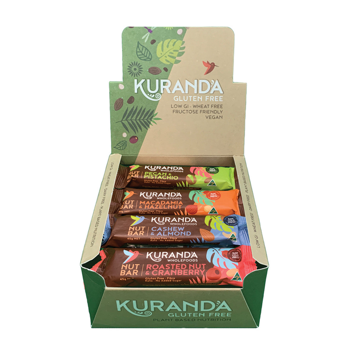Kuranda Glut Free Nut Bars Mixed 45g X 16
