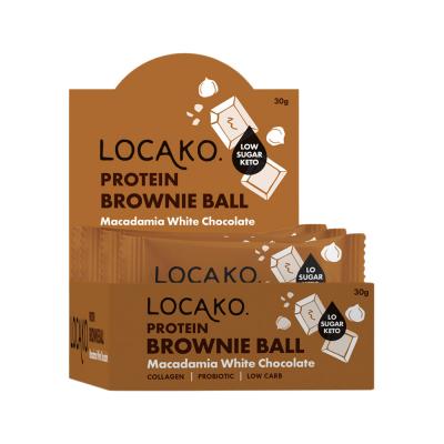 Locako Brownie Ball Prot Macadamia White Choc 30g X 10