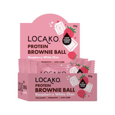 Locako Brownie Ball Prot Raspberry White Choc 30g X 10