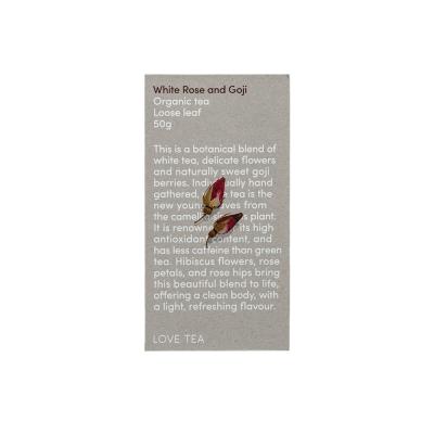 Love Tea Organic White Rose And Goji Loose Leaf 50g
