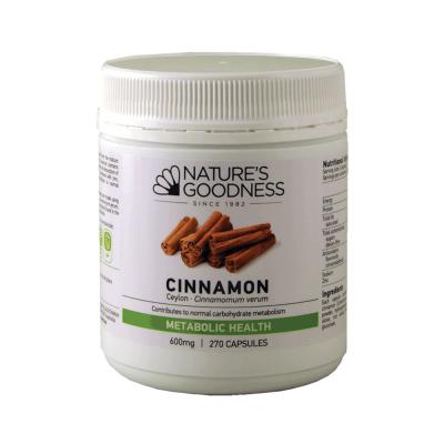 Nat Goodness Cinnamon 600mg 270c