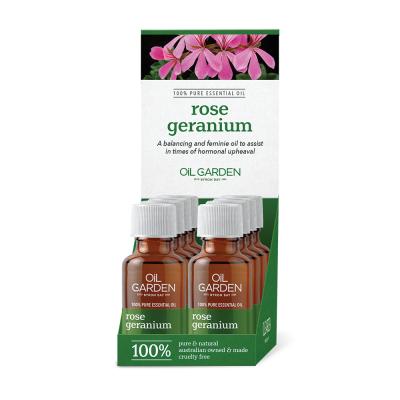 Oil Garden Essential Oil Rose Geranium 25ml X 8 Display  Ch2 Redundant