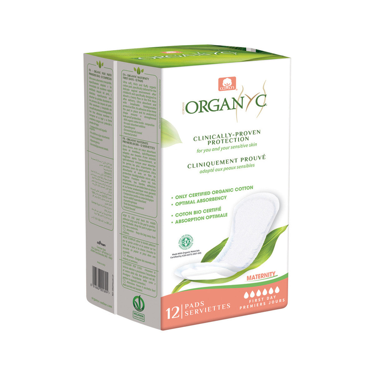 Organyc Org Pads Maternity (first Days) X 12