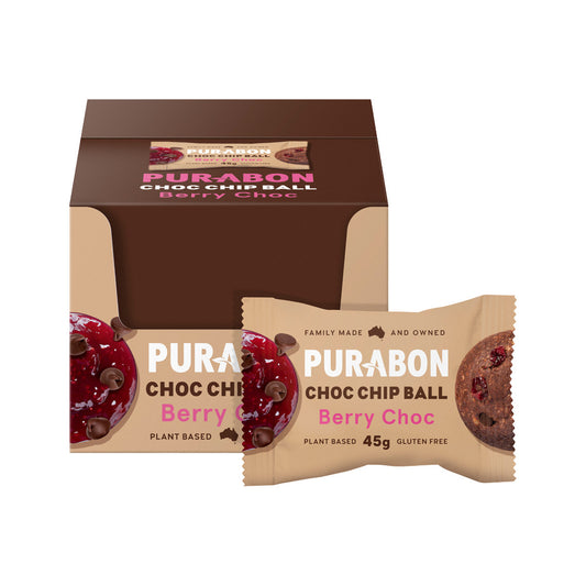 Purabon Balls Choc Chip Berry Choc Chip 45g X 12