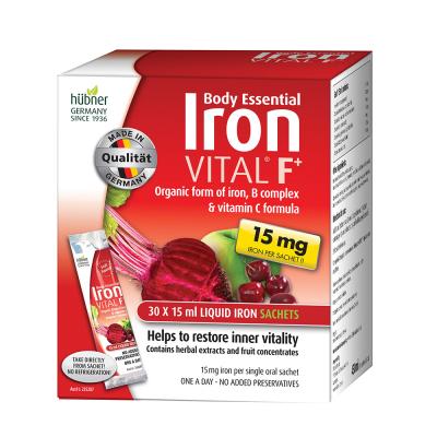 Silicea Body Essential Iron Vital F 15mg Sach 15ml X30 Pk