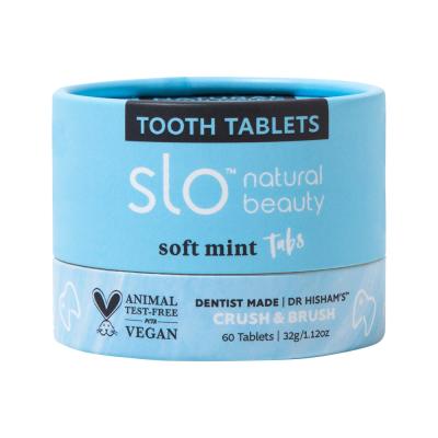 Slo Natural Beauty Tooth Tabs Crush Brush) Soft Mint 60t