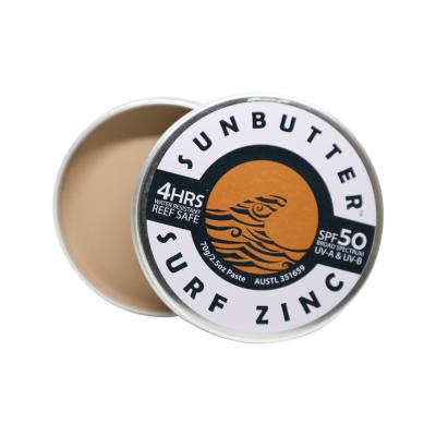 Sunbutter Skincare Sunscreen Surf Zinc Tan Spf 50 Tin 70g
