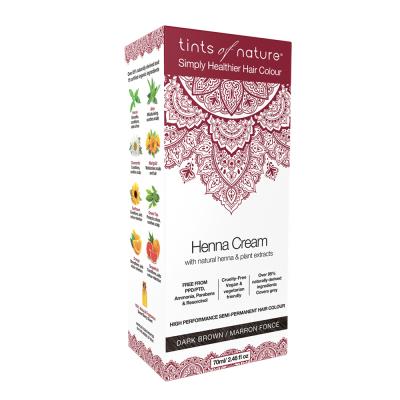 Tints Nature Henna Cream (hair Semi Perm) Dark Brown 70ml