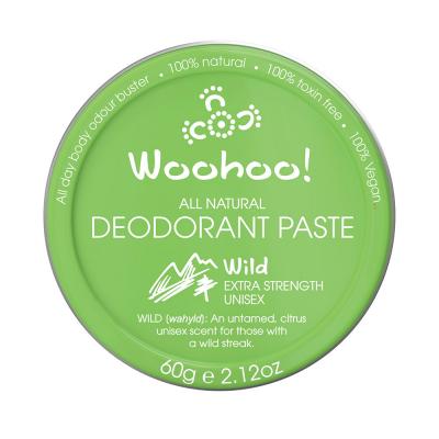 Woohoo Deodorant Paste Wild Extra Strength Unisex Tin 60g