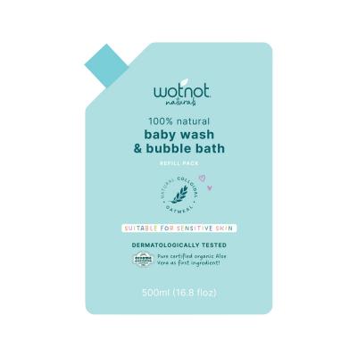 Wotnot Nat Baby Wash And Bubble Bath Refill 500ml