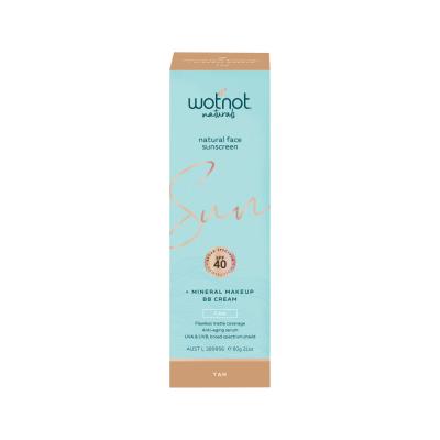 Wotnot Nat Sunscreen Face Spf 40 Min Makeup Bb Cream Tan 60g
