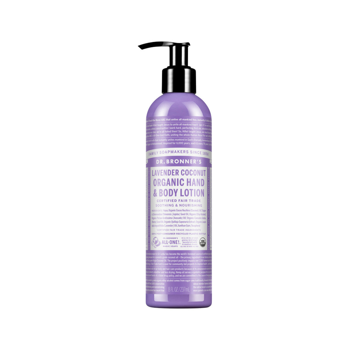 Dr. Bronner's Org Hand & Body Lotion Lavender Coconut 237ml